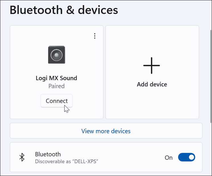 Connetti dispositivo Bluetooth