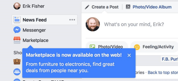 Facebook Marketplace è ora disponibile sul desktop.