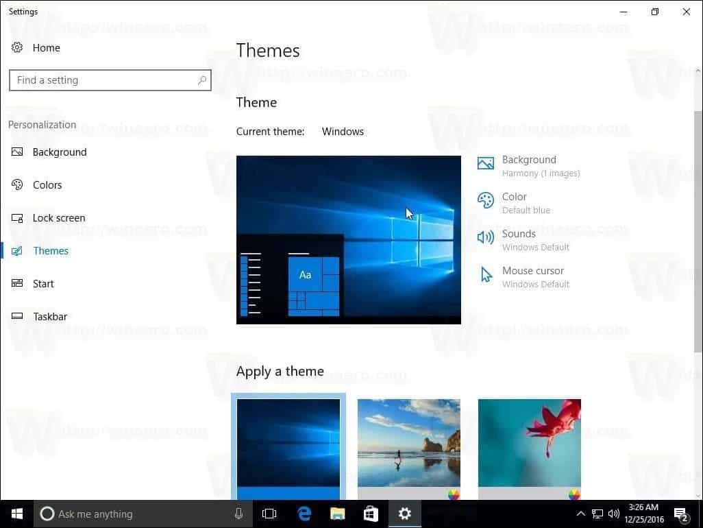 Temi Windows 10 Creators Update 1703