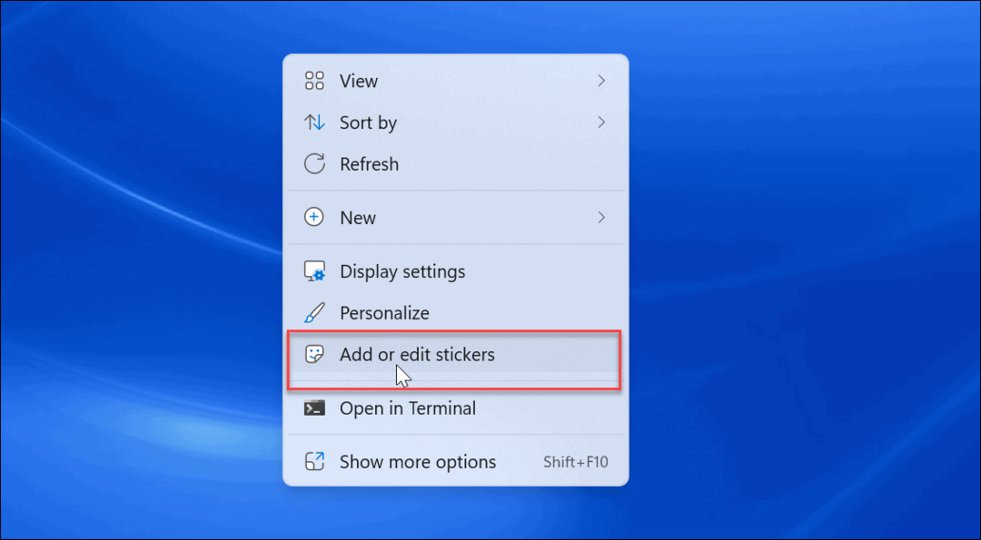 abilita gli adesivi desktop su Windows 11