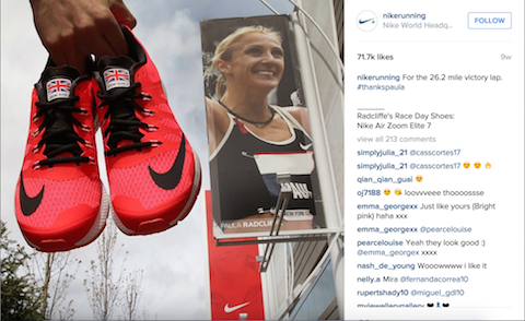 nike running post di instagram