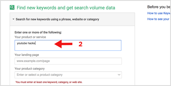 Google Keyword Planner cerca nuove parole chiave