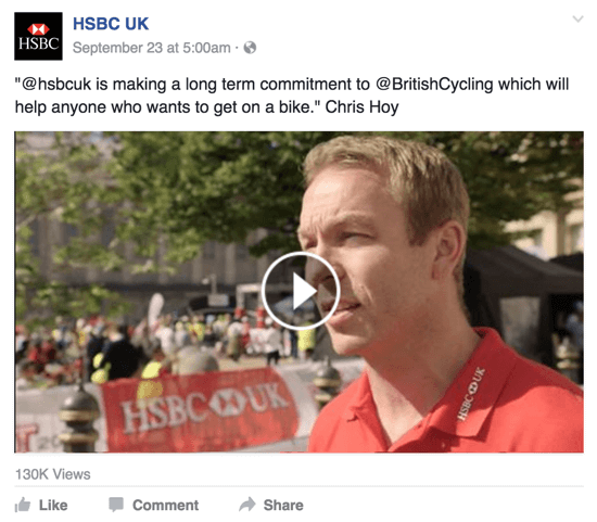 hsbc video di Facebook