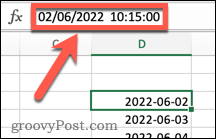 Timestamp di Excel con date e orari