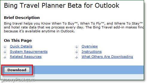 link per il download del planner di viaggio bing