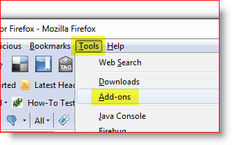 Apri il menu aggiuntivo di Firefox