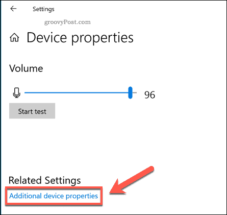 Opzione Proprietà dispositivi aggiuntivi Impostazioni di Windows