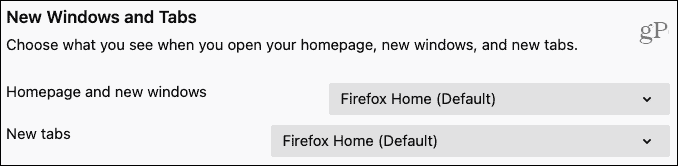 Firefox Nuove finestre e schede