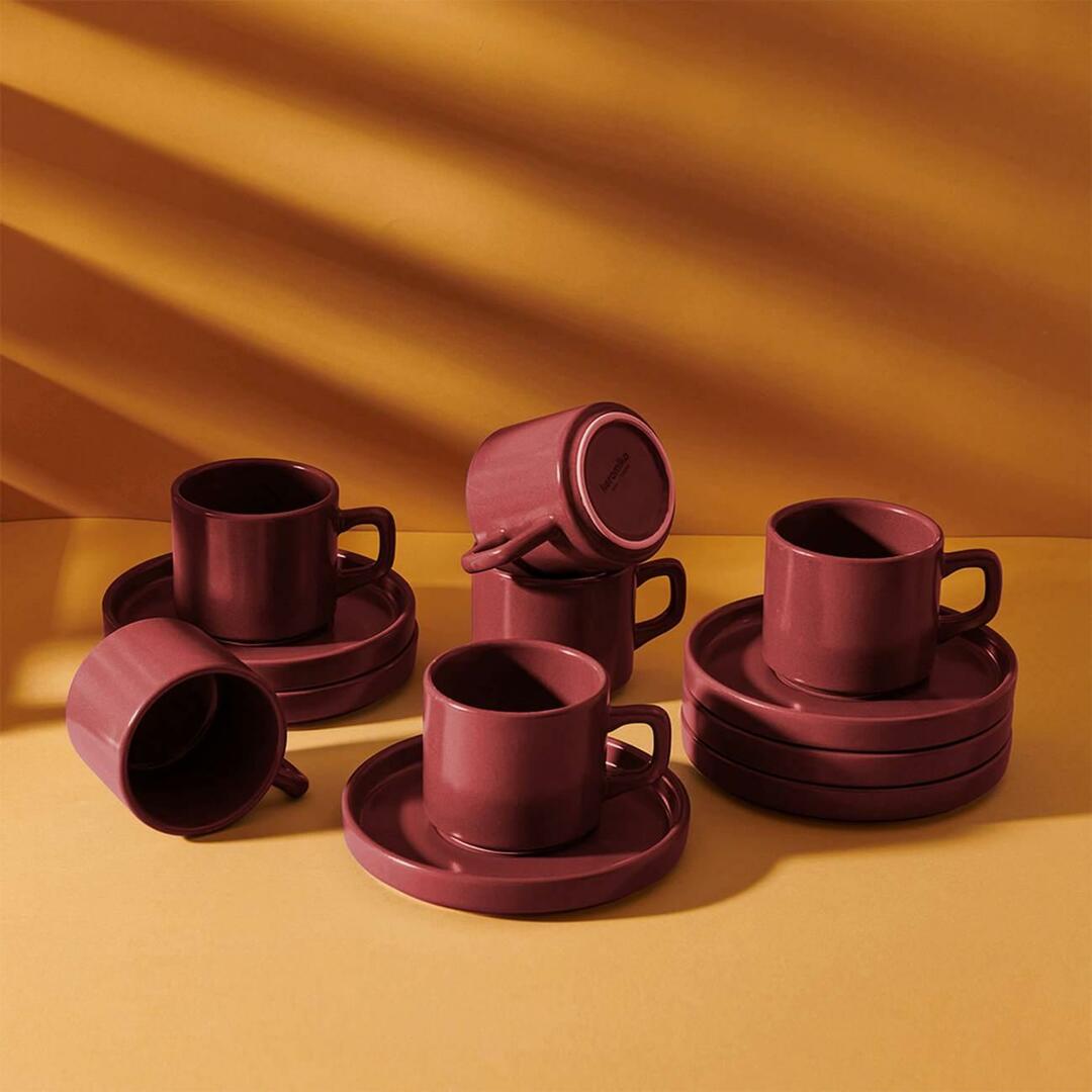 Set di 12 tazze da tè impilabili Keramika