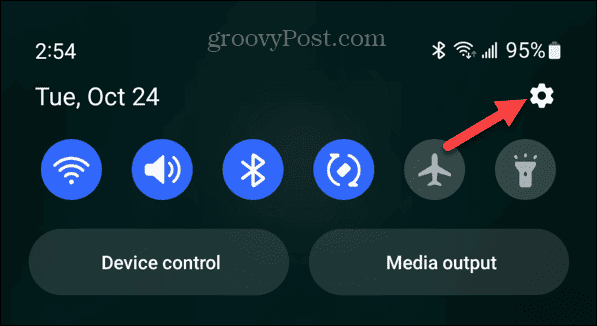 Tonalità di notifica del pulsante Impostazioni Android