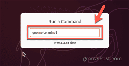 terminale di esecuzione di ubuntu