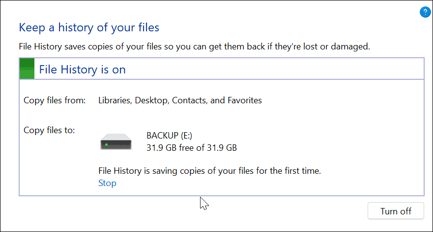 imposta la cronologia dei file su Windows 11
