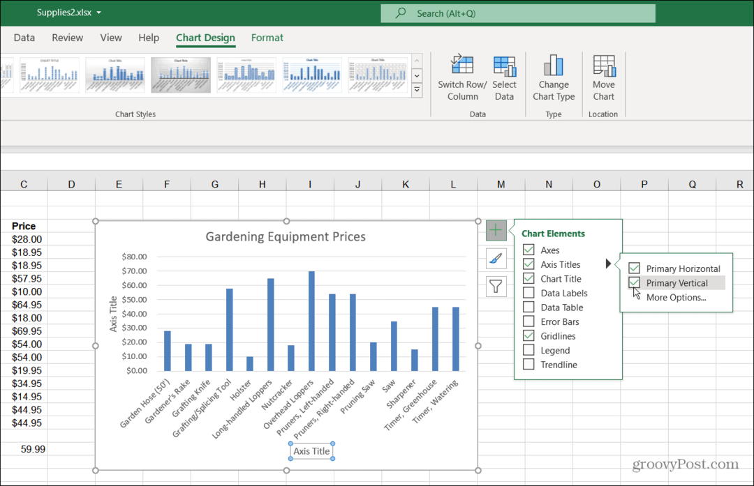 Elementi del grafico Excel