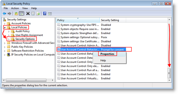 Imposta comportamento account utente per Controllo account utente (UAC) Windows Vista