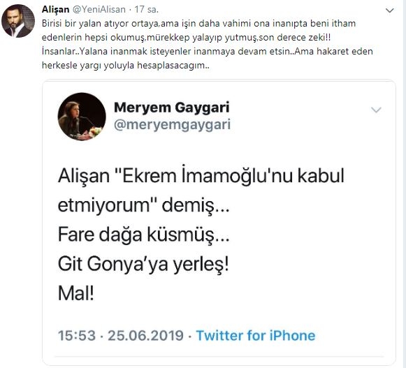 Forte reazione di Alişan: li manderò tutti alla magistratura