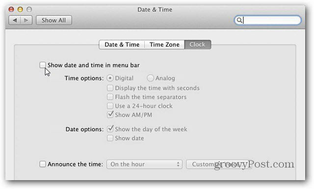 Mac OS X: aggiungi un calendario di base alla barra dei menu