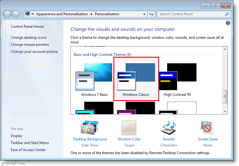 Windows 7 Cambia tema in classico