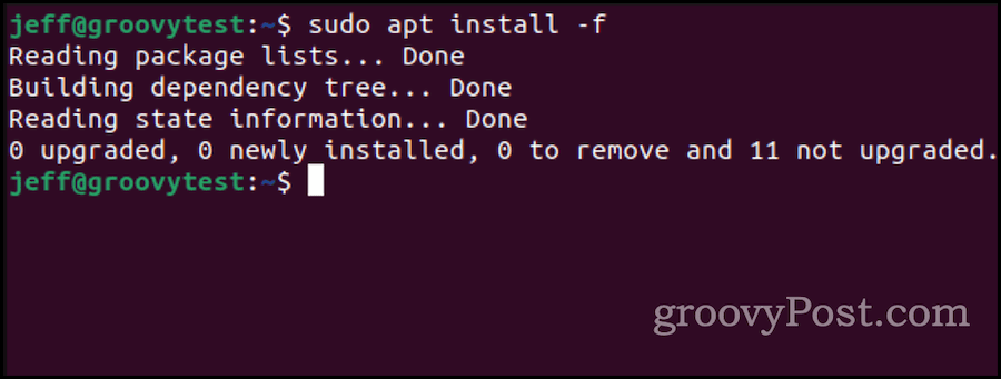 Ubuntu apt install per riparare pacchetti danneggiati