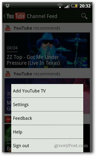 youtube impostazioni della nuova versione di Android