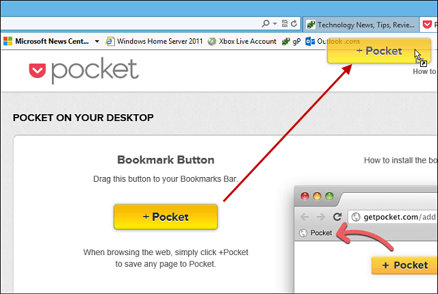 Come usare Pocket con Internet Explorer