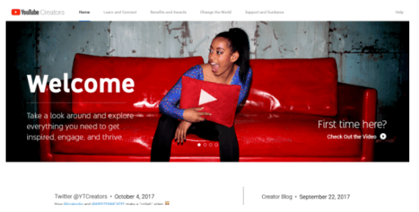 YouTube ha introdotto un sito web di nuova concezione per il programma YouTube Creators.