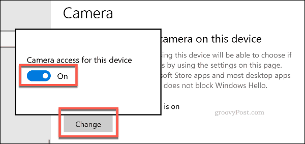 Disabilitazione dell'accesso alla videocamera su Windows 10