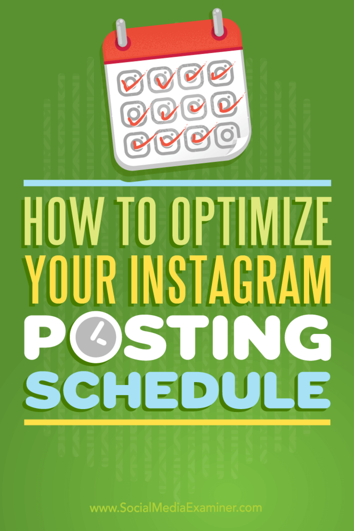 Suggerimenti su come massimizzare il coinvolgimento di Instagram con un programma di pubblicazione ottimizzato.