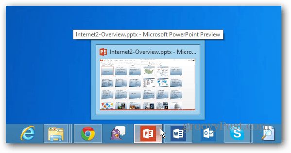 Barra delle applicazioni desktop di Windows 8