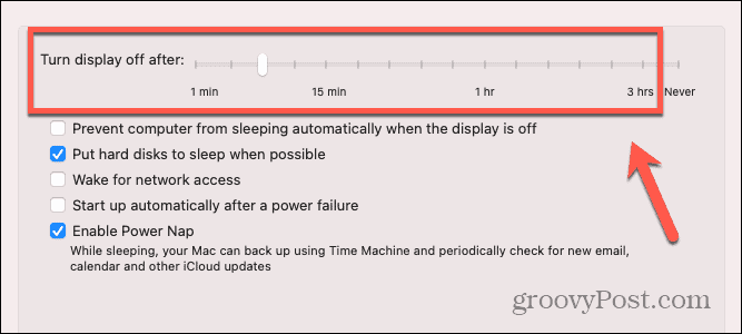 opzioni di sospensione del mac