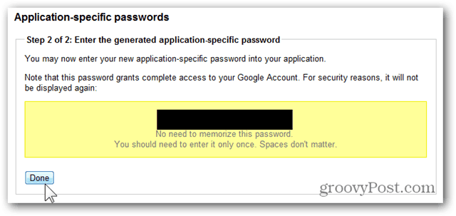 google una volta password - copia password