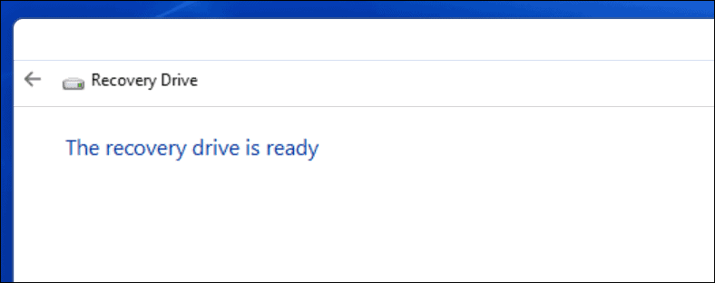 unità di ripristino completata Windows 11
