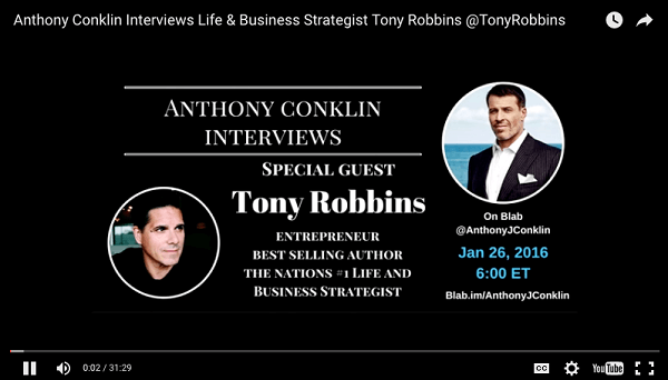 anthony conklin intervista tony robbins blab caricato su youtube