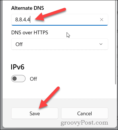 Configura impostazioni DNS alternative in Windows 11