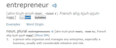 La definizione della parola "imprenditore" è l