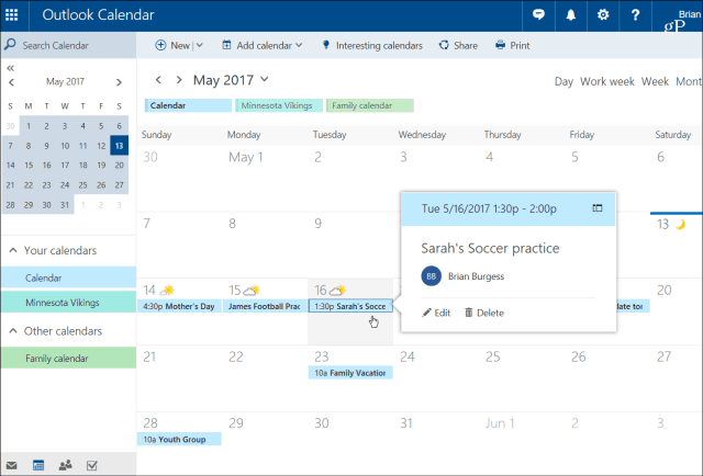 Calendario di Outlook