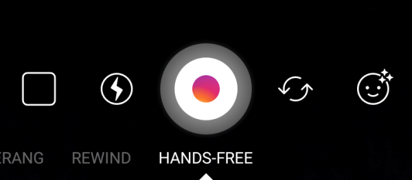 Hands-Free registra 20 secondi di video con un solo tocco.