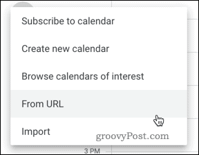 Aggiunta di un calendario per URL in Google Calendar