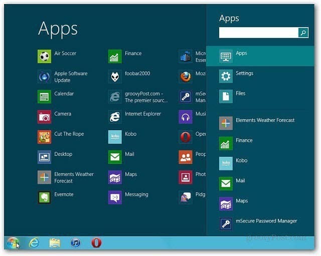 Windows 8: riavvia il menu Start sul desktop