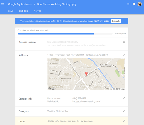 nuove opzioni di modifica della pagina dell'attività commerciale locale di Google Plus