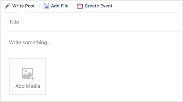Dopo aver creato un'unità, puoi scrivere un post, caricare un file o creare un evento.