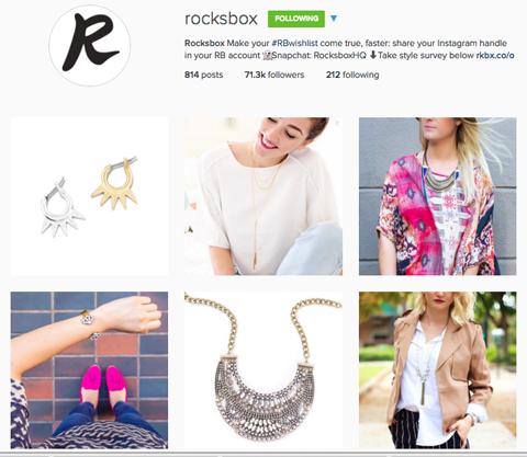 profilo instagram di rocksbox
