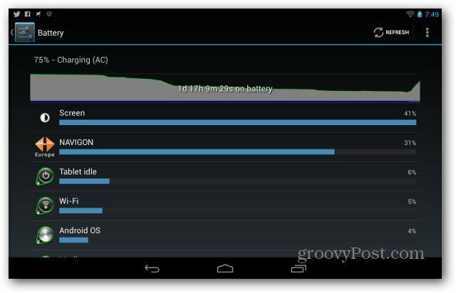 Come migliorare la durata della batteria di Google Nexus 7