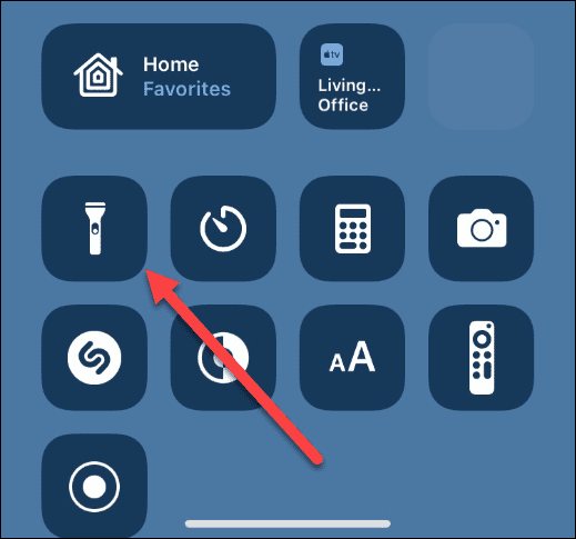 Centro di controllo della torcia per iPhone