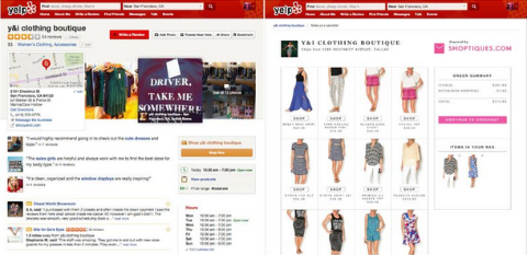 Yelp e Shoptiques.com collaborano per portare gli acquisti in boutique sulla piattaforma di Yelp