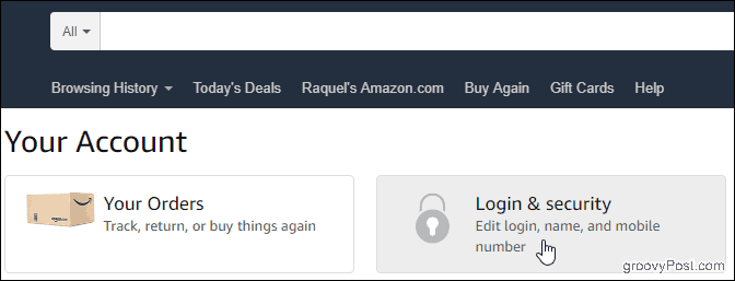 Il tuo account su Amazon