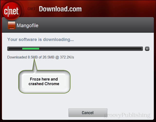 il programma si è bloccato durante il download