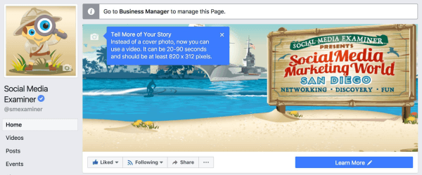 Facebook espande la capacità di caricare video come immagini di copertina su più pagine. 