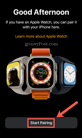 Apple Watch avvia l'associazione