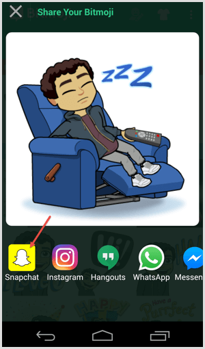 bitmoji condividi su instagram snapchat