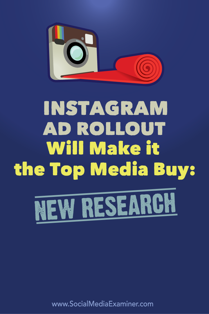 L'implementazione dell'annuncio di Instagram lo renderà il principale acquisto di media: nuova ricerca: esaminatore di social media